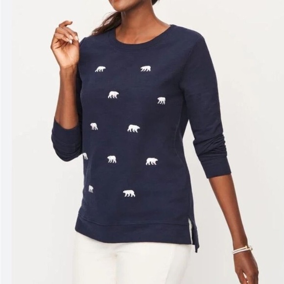 Talbots Embroidered Mini Polar Bear Sweater - Picture 1 of 3